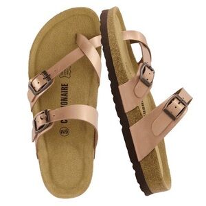 Cushionaire Rose Gold Luna cork footbed Sandals